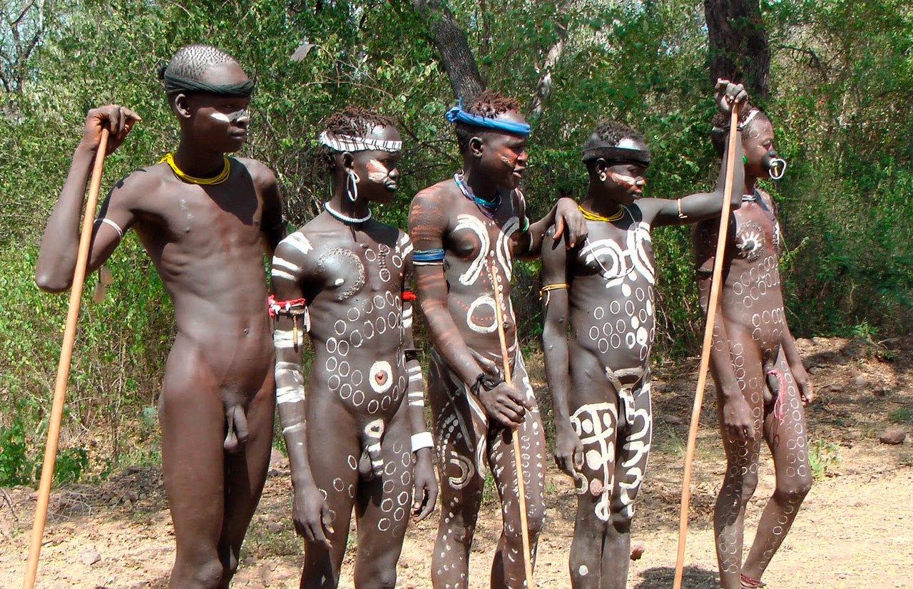 African tribe men long cock.