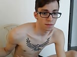Hot Boy - Very Skinny Wanks His Big Cock & Cum
