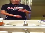 Horny Teenager Jerking Off in Bathroom