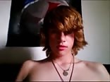 Uncut twink musician cums on cam