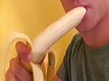 suck banana jerk cum