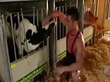 Muscular farmboy at the stables