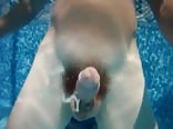 Teen cumming in the pool