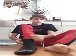 Twink boy feet and sock strip 