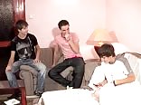 Group Sex Couch Threesome Cum on In Boys Porn