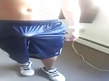 Whacking off and cumming through my shorts