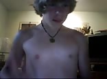 Cute boy jerks and cums for someone on cam