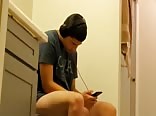 Morning cum on the toilet