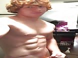 Boys Porn Ginger Jock Strips and Jerks Off