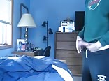 No face boy in Joggers shoots on bed teen boys gay porn