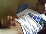 Smooth Twink Porn Dumps Load on Belly Cumming