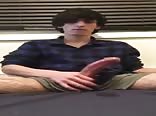 Gay Teen Porn Double Fists Cock to Stroke, Large Dick