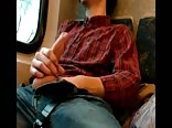 Gay teen porn wanking on public train 