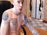 Hot tattooed Dude jacks and Cums, Gay Tube