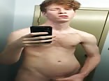 Gay Tube Selfie Big Dick Ginger jerking in WC