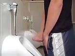 Boy porn gets horny after taking a leak 