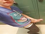 Just showing off in the school lockers boys porn