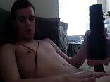 Teen wanks with his toy and cums boys porn