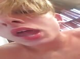 Blond Teen Boys Porn Takes It Right In His Mouth