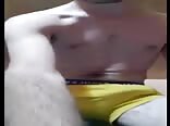 Hairy college boys porn pumps out a load in his yellow underwear 