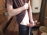 Slender guy fingering in sweatpants boys porn