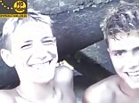 Hot twink porn gets a handy outside