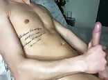 Tattooed boys porn has late night jerk off session 