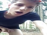 Tell skinny boys porn drops a load of cum in nature 