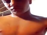 Watch this boys porn shoot dick juice all over his body