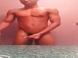 Gay Porn Sexy black twink jerking off