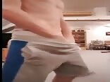 Taking care of the big bulge in his white boxer briefs boys porn