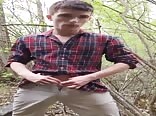 Dude enjoying his time out in the woods boys porn