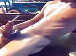 Jock strokes his dick and cums for a girl at school boys porn