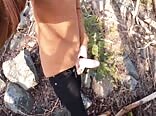 Twink porn finds a private place in the woods to pump out a load