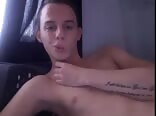 Twink porn drops a nice load on his belly